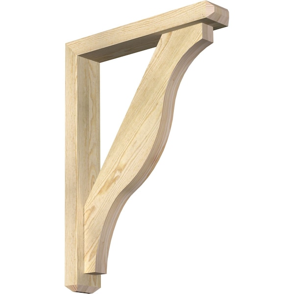Ekena Millwork Funston Craftsman Rough Sawn Bracket w/ Offset Brace, Douglas Fir, 4"W x 22"D x 30"H BKT0402X22X30FST04RDF - main